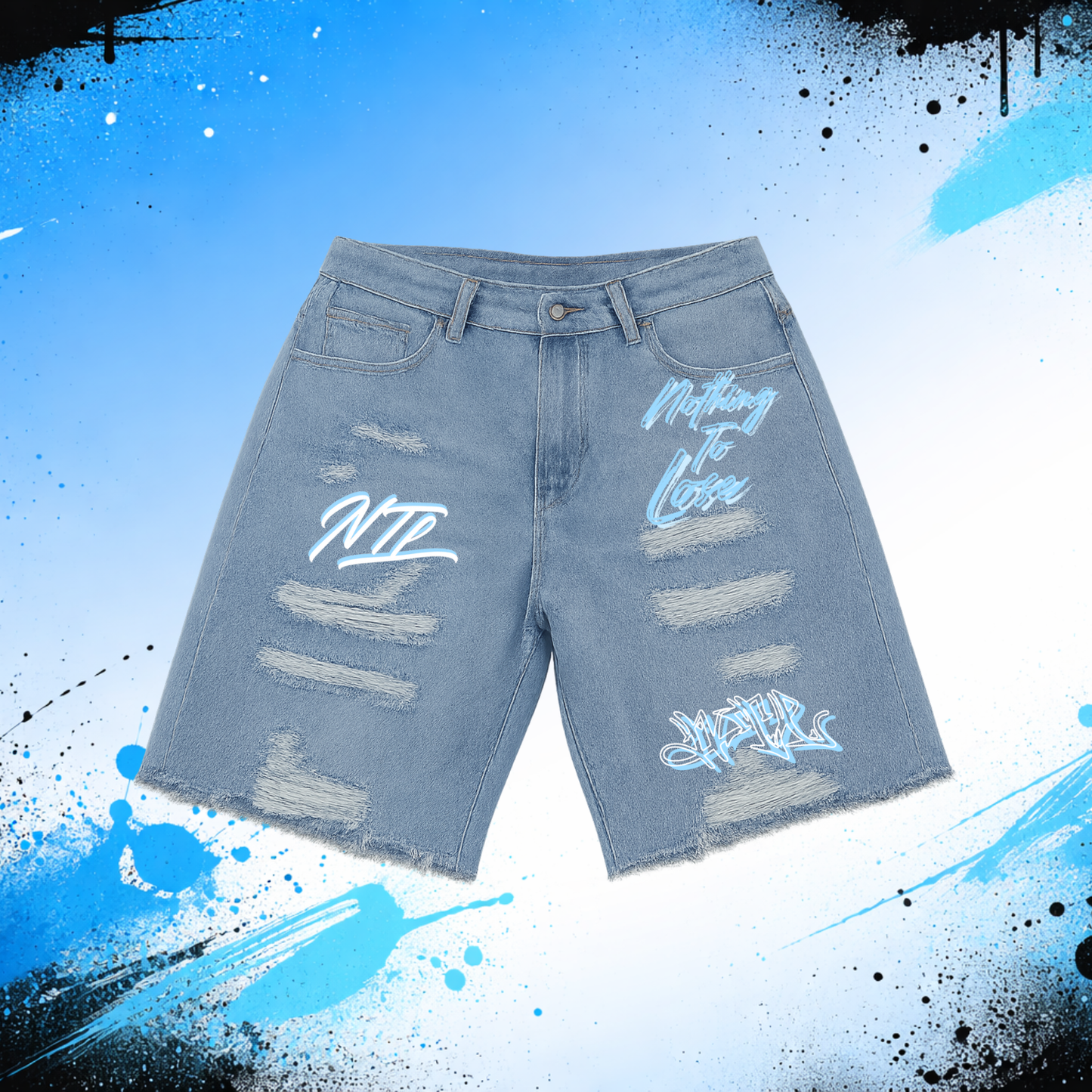 Short (Graffiti, Bleu et blanc)