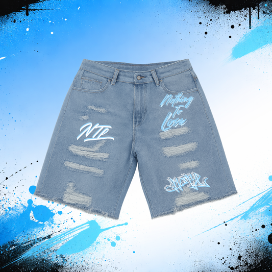 Short (Graffiti, Bleu et blanc)