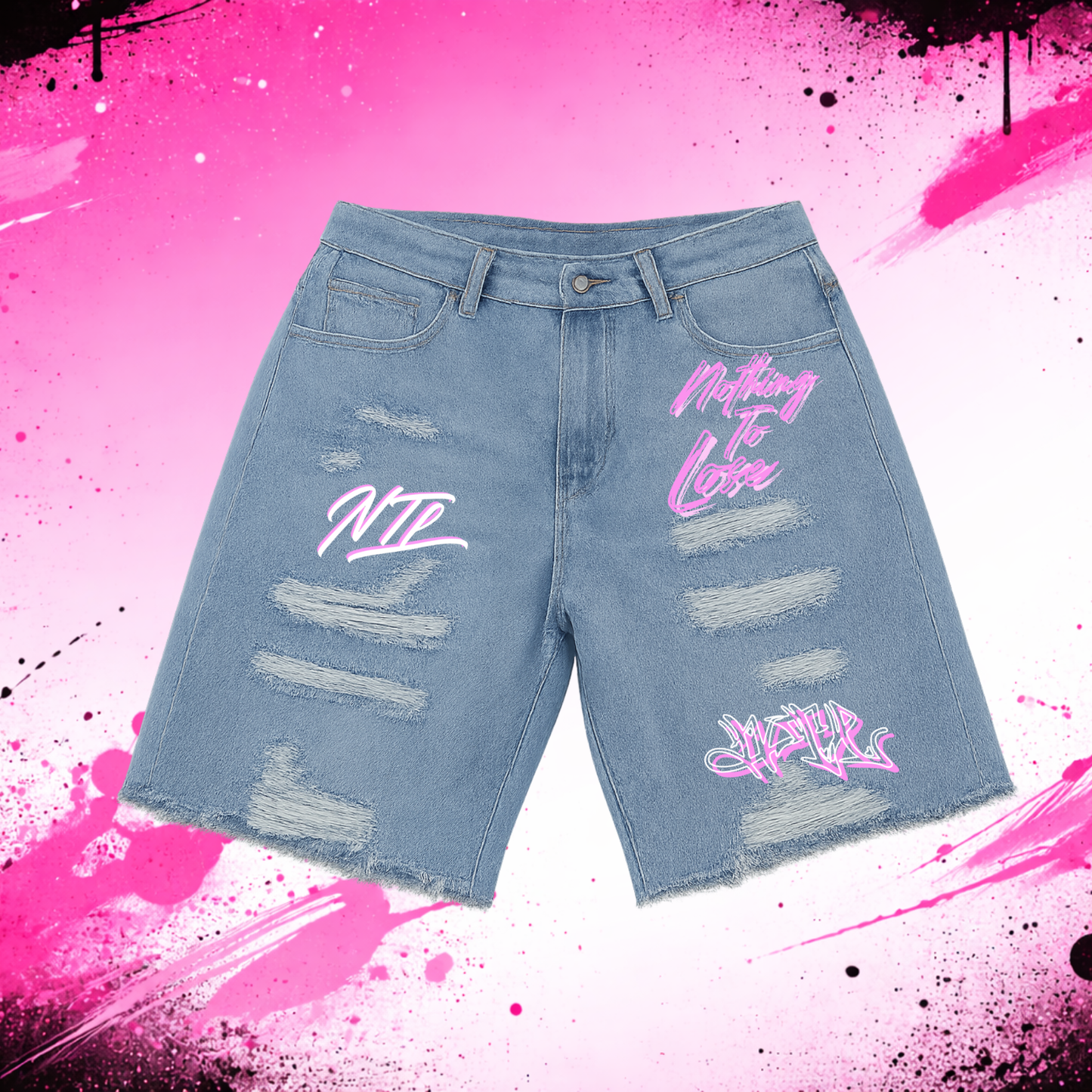 Short (Graffiti, Rose et blanc)